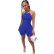   Women's Halter Neck Sleeveless Above Knee Solid Backless Causal Wear Jumpsuit