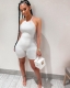   Women's Halter Neck Sleeveless Above Knee Solid Backless Causal Wear Jumpsuit