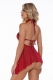 Women's Net Lace Halter Babydoll Dress with G-String Panty for Honeymoon Nightwear Lingerie