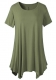 Casual Long Sleeve Henley O-Neck Loose Fit Pleated Tunic Shirt Blouse Tops