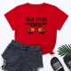  Women's Graphic Letter Print Tee Round Neck Short Sleeve T Shirt Tops