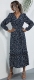 Women's Wrap V Neck Ruffle Maxi Dress Pleated Long Sleeve Tunic Long Dresses 