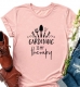 Women's Gardening Is My Therapy Letter Graphic Print Tee Round Neck Short Sleeve T Shirt 