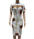 Bodycon Dresses for Women - Stretchy African Floral Patterns Pencil Midi Dresses