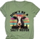  Women's Cute Heifer Graphic Print Tee Round Neck Short Sleeve T Shirt 