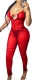 Women Sexy Mesh Sheer One Piece Jumpsuits See Through Spaghetti Strap Wrap Chest Bodycon Romper Outfit Clubwear