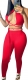 Women Club Tracksuit Halter Neck Crop Top Slim Pants Set 2 Piece Outfits