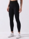 High Waist Sport Pant Partial Ribbed Tight-fitting Leggings