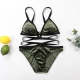 Women Strappy Velvet Bikini Set 2 Pieces Sphagetti Strap Swimsuit