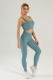 Women Seamless Knitted Vest-Style Sport Bra and High-waisted Leggings 2-Pieces Suit