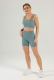 Women Knitted Vest-Style Sport Bra High-waisted Tight-fitting Shorts Seamless Yoga Set