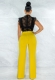 Women Stylish Sleeveless Lace Top and Straight Wide-leg Trouser with Back Zipper