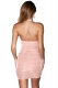 Women's Fashion Halter Neck Sexy Ruched Glittering Backless Bodycon Skirt