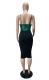 Sequin Patchwork Bodycon Slit Dress with Adjustable Straps