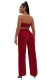 2-Piece Set Women Bright Thread Tube Top and Wide-Leg Trouser Suit