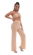 2-Piece Set Women Bright Thread Tube Top and Wide-Leg Trouser Suit