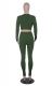 Solid Color Hollow Set Short Top and Skinny Pant 2-Pieces Suit