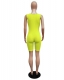 Vest Sports Jumpsuit Summer Solid Color Ribbed Romper Shorts