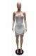 Women's Glitter Sexy Sequin Beaded Adjustable Spaghetti Strap Bodycon V-neck Nightclub Party Dress