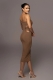 Threaded Oblique Shoulder Slim Sexy Single-sleeved Temperament Bodycon Dress