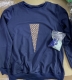 Women Sweatshirt Plush Ball Long Sleeve Pullovers Navy Blue