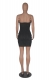 Velvet Shiny Fabric Fur Edge Dress Party Tube Top Skirt For Women