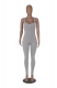 Sleeveless Solid Color Back Strappy Tight Sports Yoga Jumpsuit 