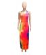 Tie-dye Vest Style Long Dress Printed Sleeveless Bodycon Dress