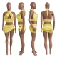 Women's Fishbone Cross Body Shaping Top Bandage Skirt Set