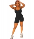 Women Vest Style Sports Romper Tight-fitting Ribbed Short Jumpsuit