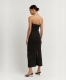 Women Solid Color Cross Off Shoulder Knitted Strapless Long Dress