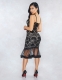 Sexy Women's Lace Fishtail Dress Suspender Perspective Midi Dress