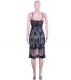Sexy Women's Lace Fishtail Dress Suspender Perspective Midi Dress