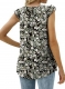 Women Tank Top Sleeveless Chiffon Shirt Ruffle Collar Pleated Elegant Top