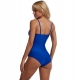 Women's Solid Color One Piece Plus Size Swimsuit Sexy Mesh Splicing High Elastic Bathing Suit
