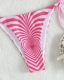 Sexy Hanging Neck Stripe and Tie Up Heart Bikini
