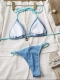 Women Sexy Ribbed Bikini Set High Waist Two Pieces Swimsuit