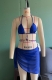 Women's Solid Color Swimsuit Diamond Three Pieces Set Mesh Bikini