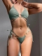 Solid Color Lace Up Bikini Set Knitted Sexy Tie Closure Swimwear