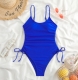 One Piece Swimsuit Sexy Pleated Suspender Bathing Suit for Women